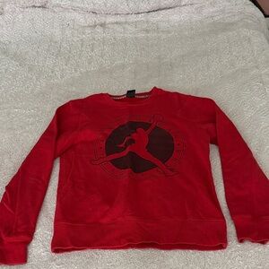Mens medium Air Jordan Flight Club Red Sweatshirt with Black Logo